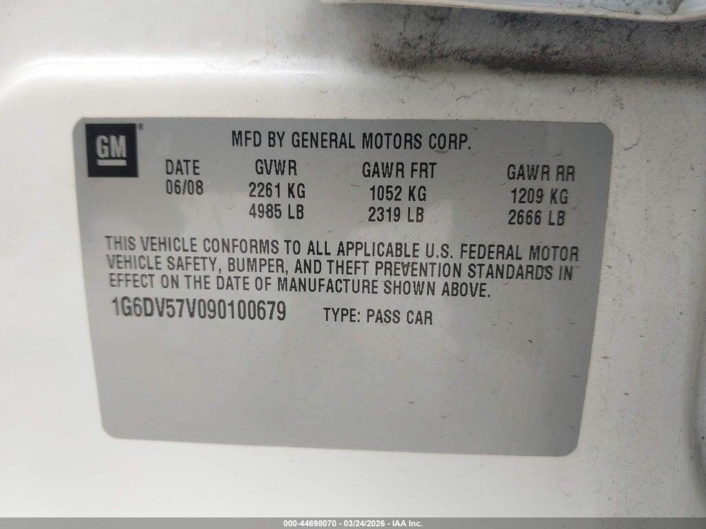 1G6DV57V090100679 2009 CADILLAC CTS photo no. 9
