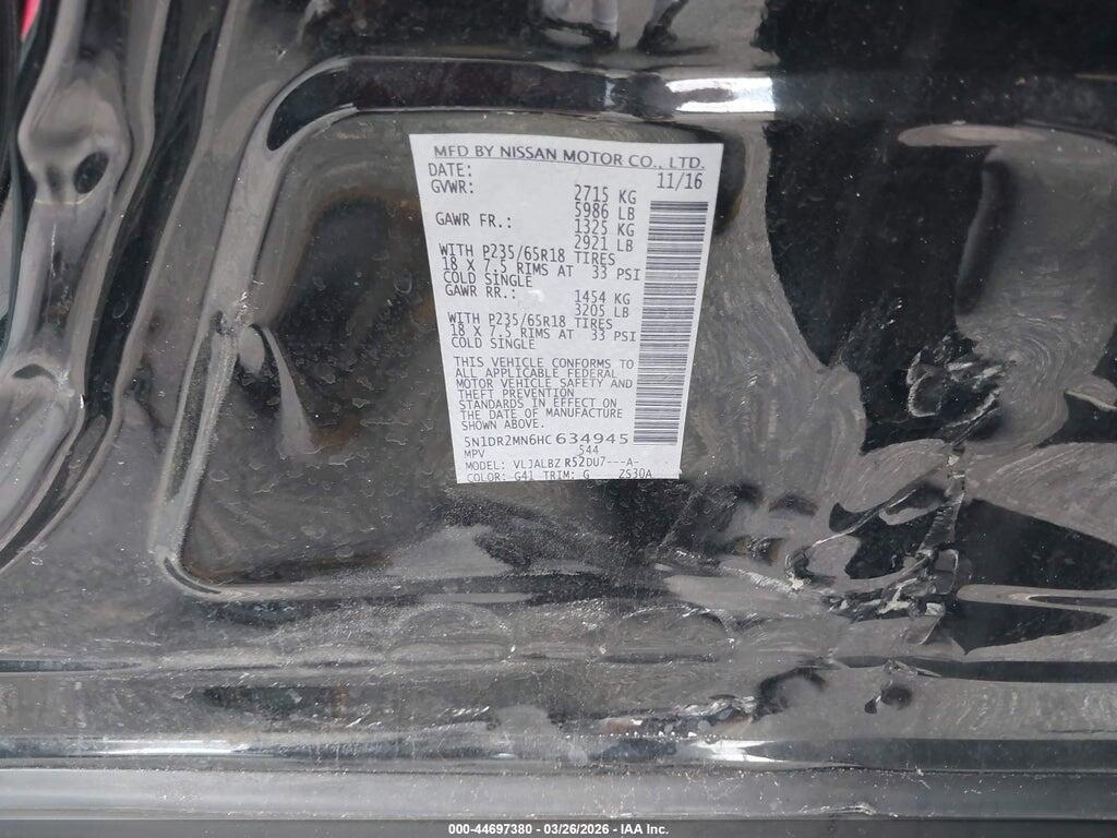 5N1DR2MN6HC634945 2017 NISSAN PATHFINDER photo no. 9