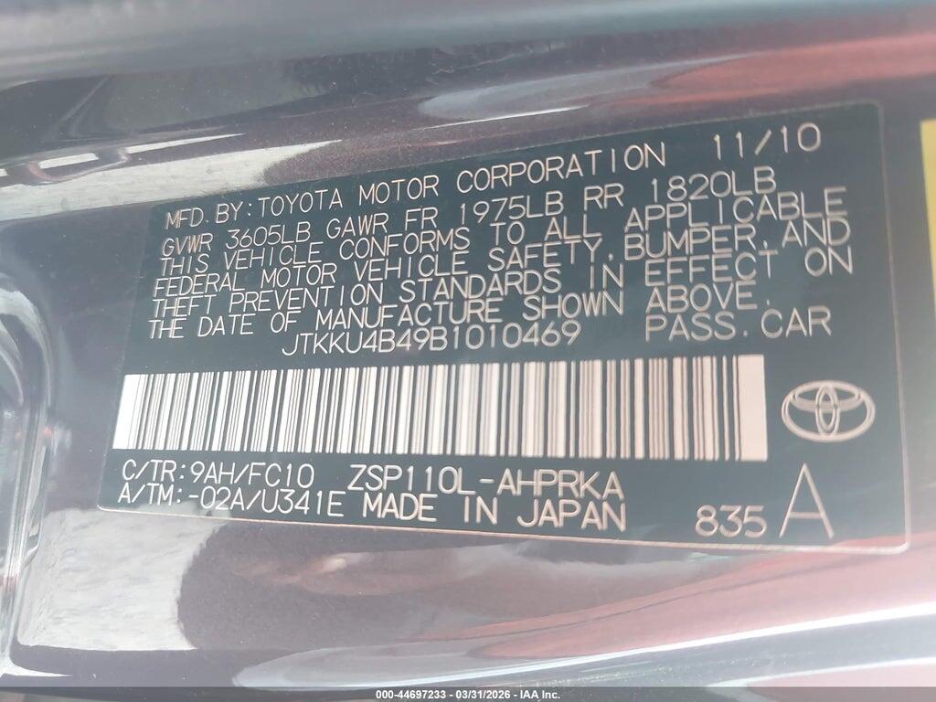 JTKKU4B49B1010469 2011 SCION XD photo no. 9