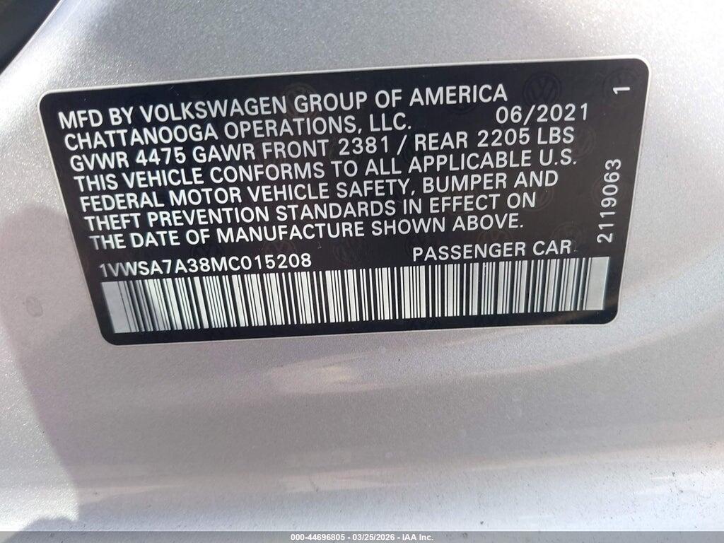 1VWSA7A38MC015208 2021 VOLKSWAGEN PASSAT photo no. 9