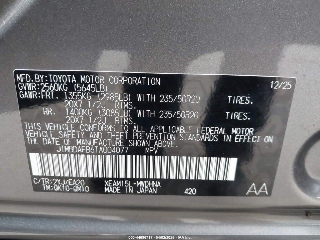 JTMBDAFB6TA004077 2026 TOYOTA BZ photo no. 9