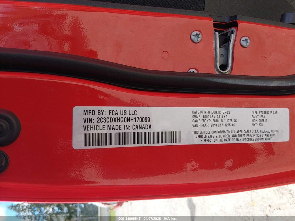 2C3CDXHG0NH170099 2022 DODGE CHARGER photo no. 9