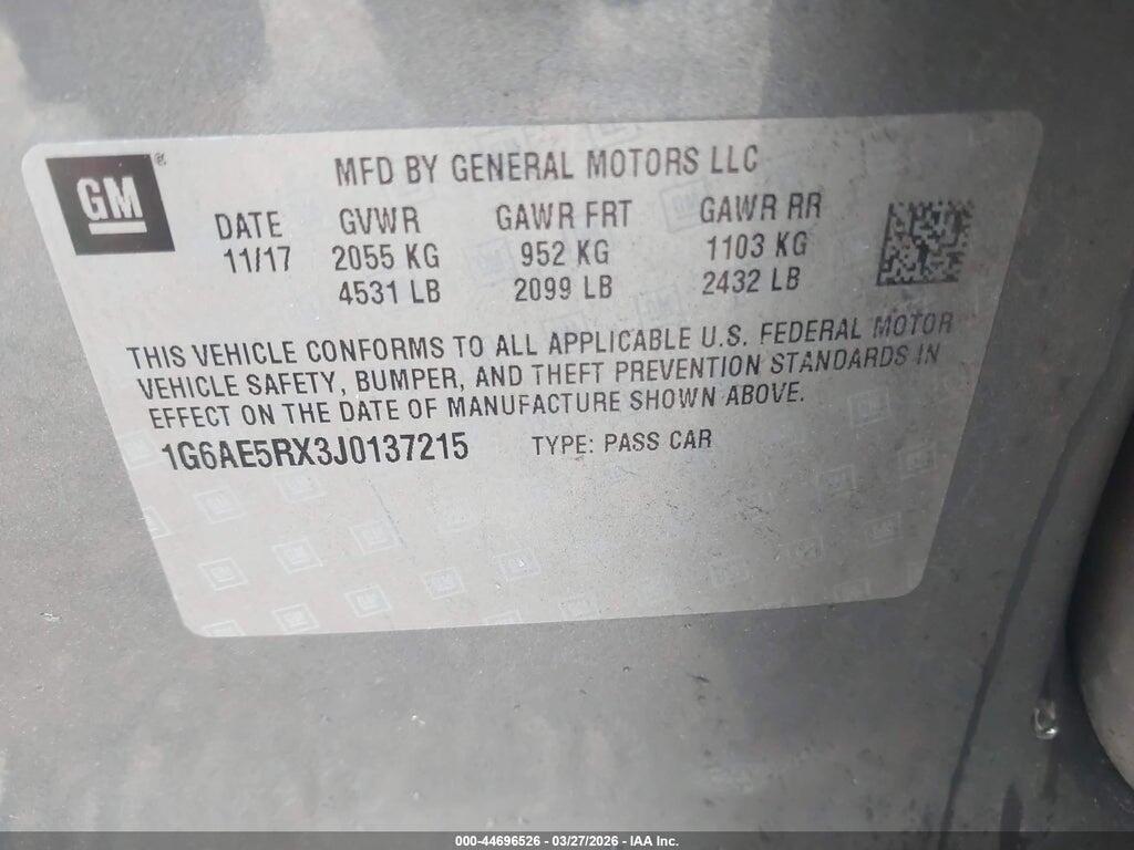 1G6AE5RX3J0137215 2018 CADILLAC ATS photo no. 9