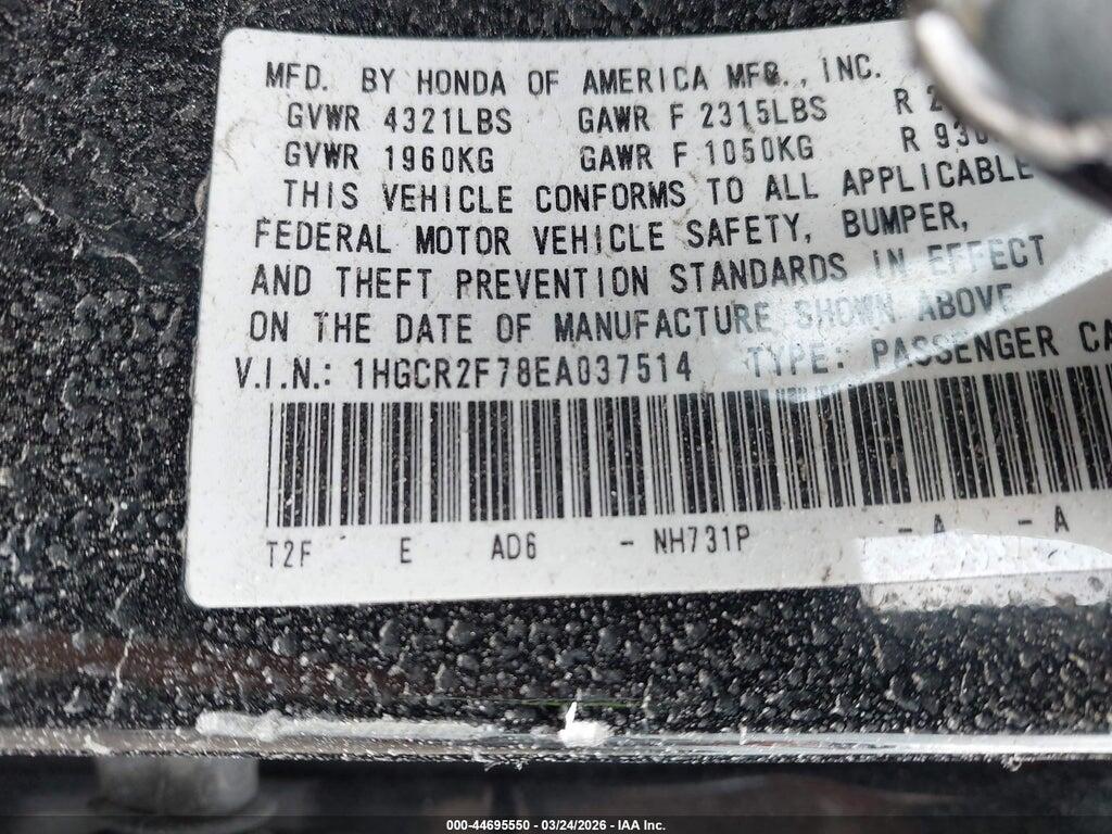 1HGCR2F78EA037514 2014 HONDA ACCORD photo no. 9