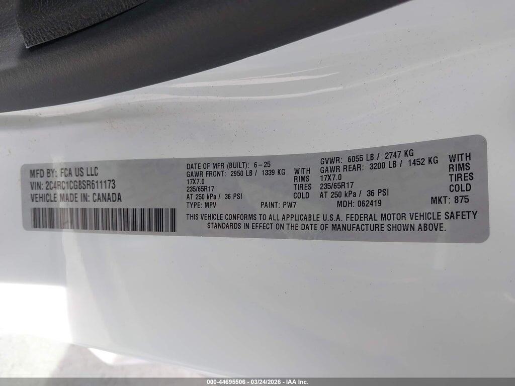 2C4RC1CG8SR611173 2025 CHRYSLER VOYAGER photo no. 9