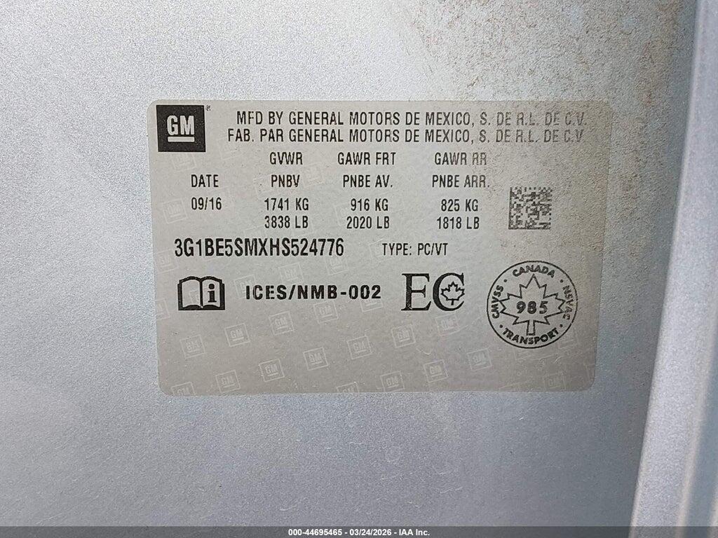 3G1BE5SMXHS524776 2017 CHEVROLET CRUZE photo no. 9