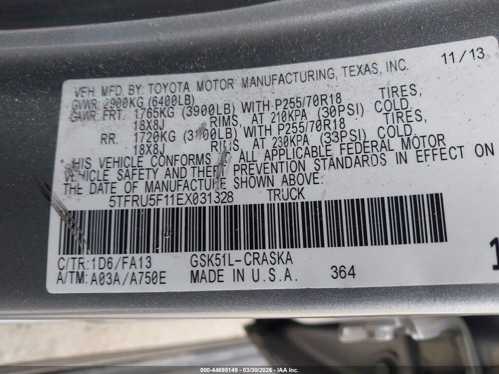5TFRU5F11EX031328 2014 TOYOTA TUNDRA photo no. 9