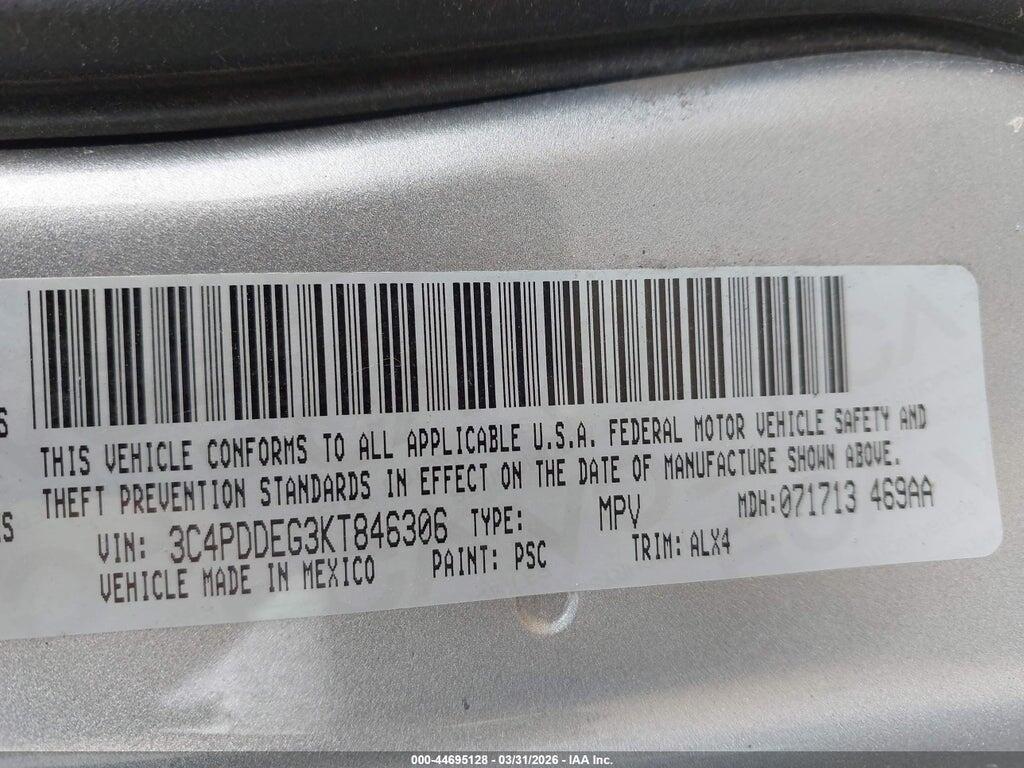 3C4PDDEG3KT846306 2019 DODGE JOURNEY photo no. 9