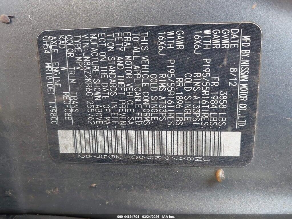 JN8AZ2KR6CT255762 2012 NISSAN CUBE photo no. 9