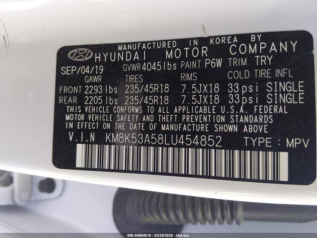 KM8K53A58LU454852 2020 HYUNDAI KONA photo no. 9