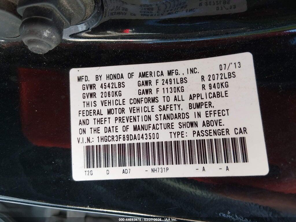 1HGCR3F89DA043500 2013 HONDA ACCORD photo no. 9