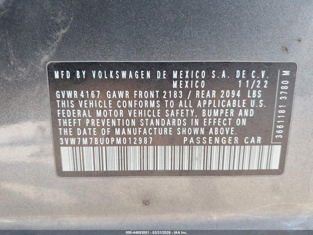 3VW7M7BU0PM012987 2023 VOLKSWAGEN JETTA photo no. 9