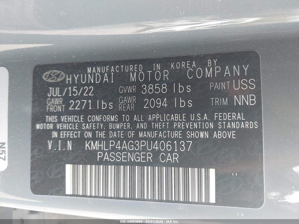 KMHLP4AG3PU406137 2023 HYUNDAI ELANTRA photo no. 9