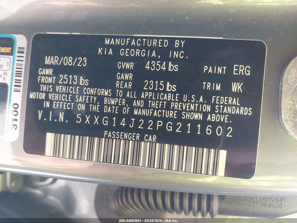5XXG14J22PG211602 2023 KIA K5 photo no. 9