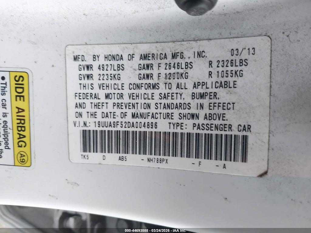 19UUA9F52DA004896 2013 ACURA TL photo no. 9