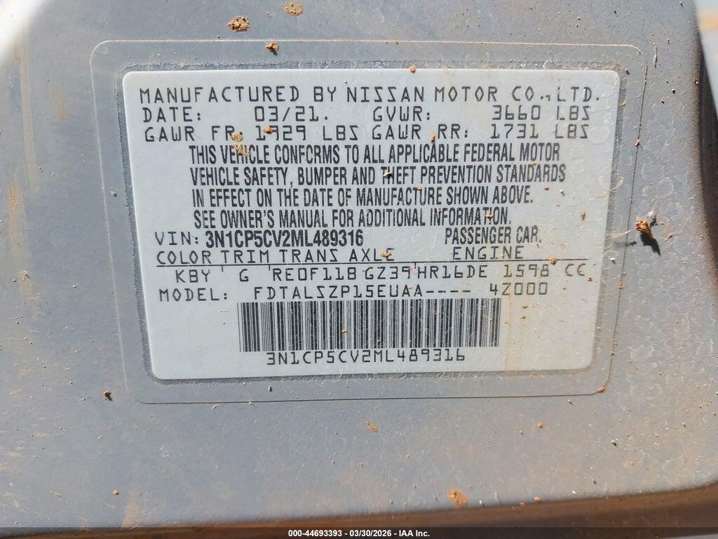 3N1CP5CV2ML489316 2021 NISSAN KICKS photo no. 9