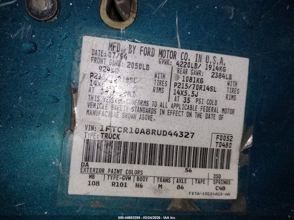 1FTCR10A8RUD44327 1994 FORD RANGER photo no. 9