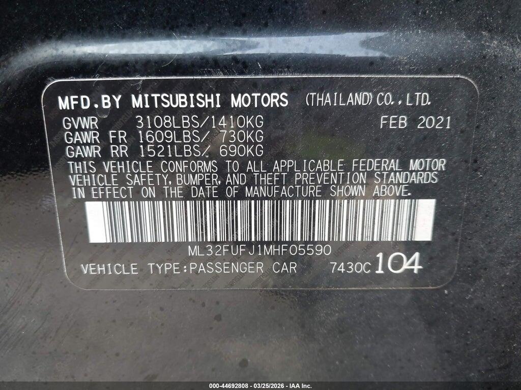 ML32FUFJ1MHF05590 2021 MITSUBISHI MIRAGE G4 photo no. 9