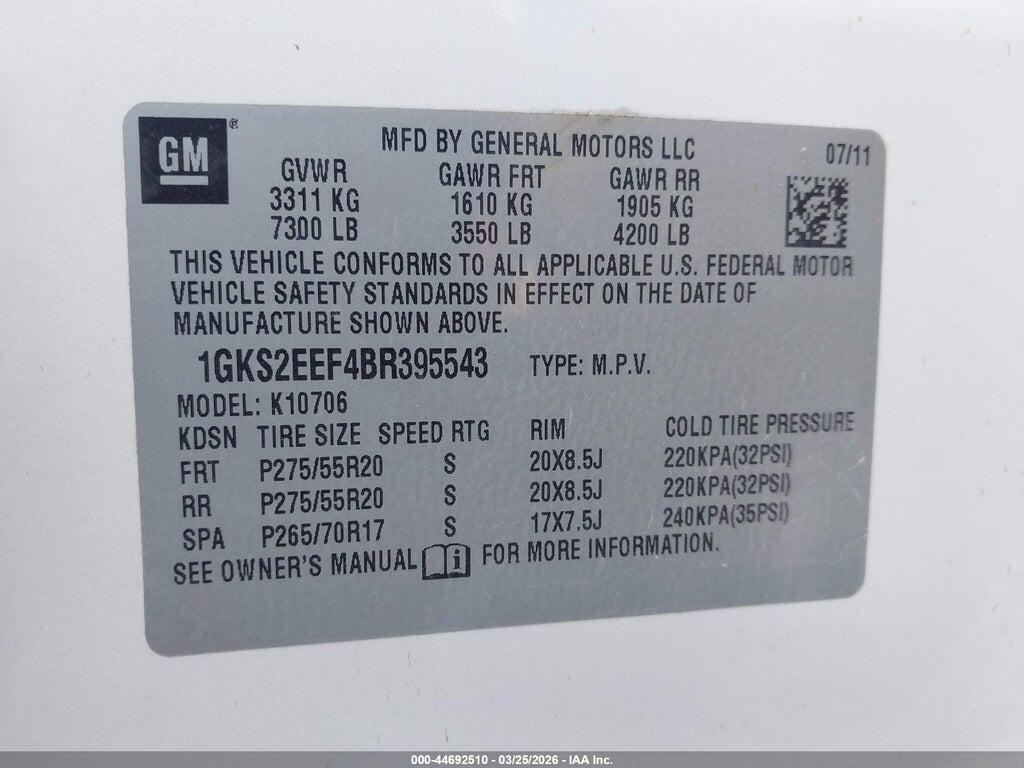 1GKS2EEF4BR395543 2011 GMC YUKON photo no. 9