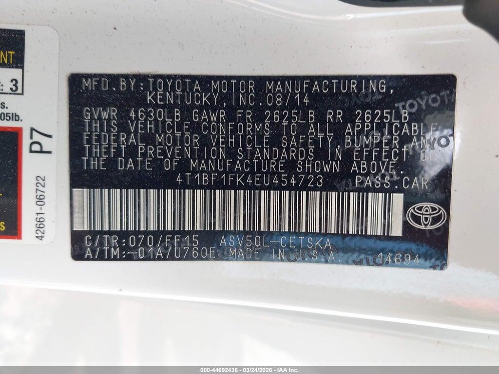 4T1BF1FK4EU454723 2014 TOYOTA CAMRY photo no. 9