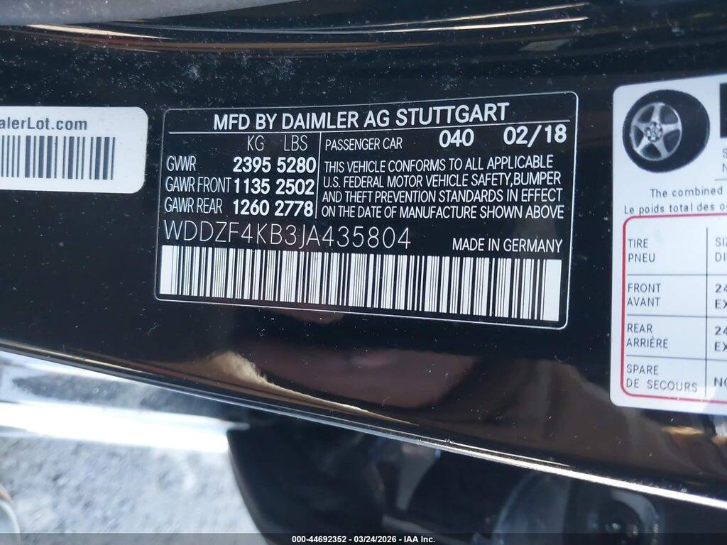 WDDZF4KB3JA435804 2018 MERCEDES-BENZ E 300 photo no. 9