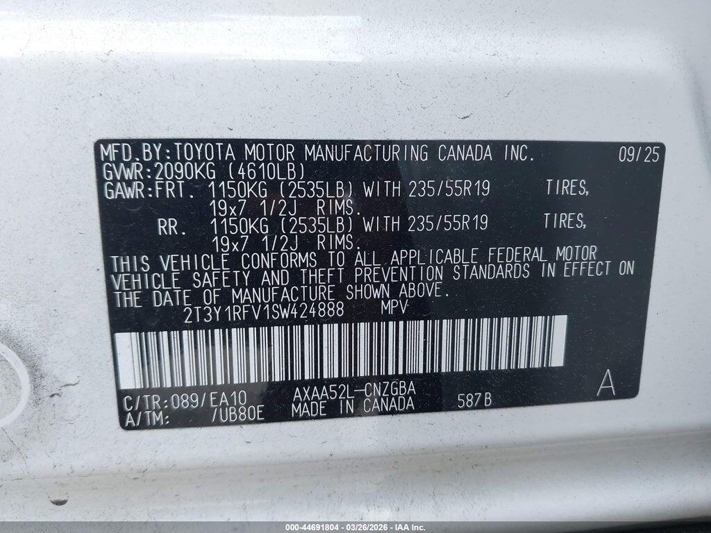 2T3Y1RFV1SW424888 2025 TOYOTA RAV4 photo no. 9