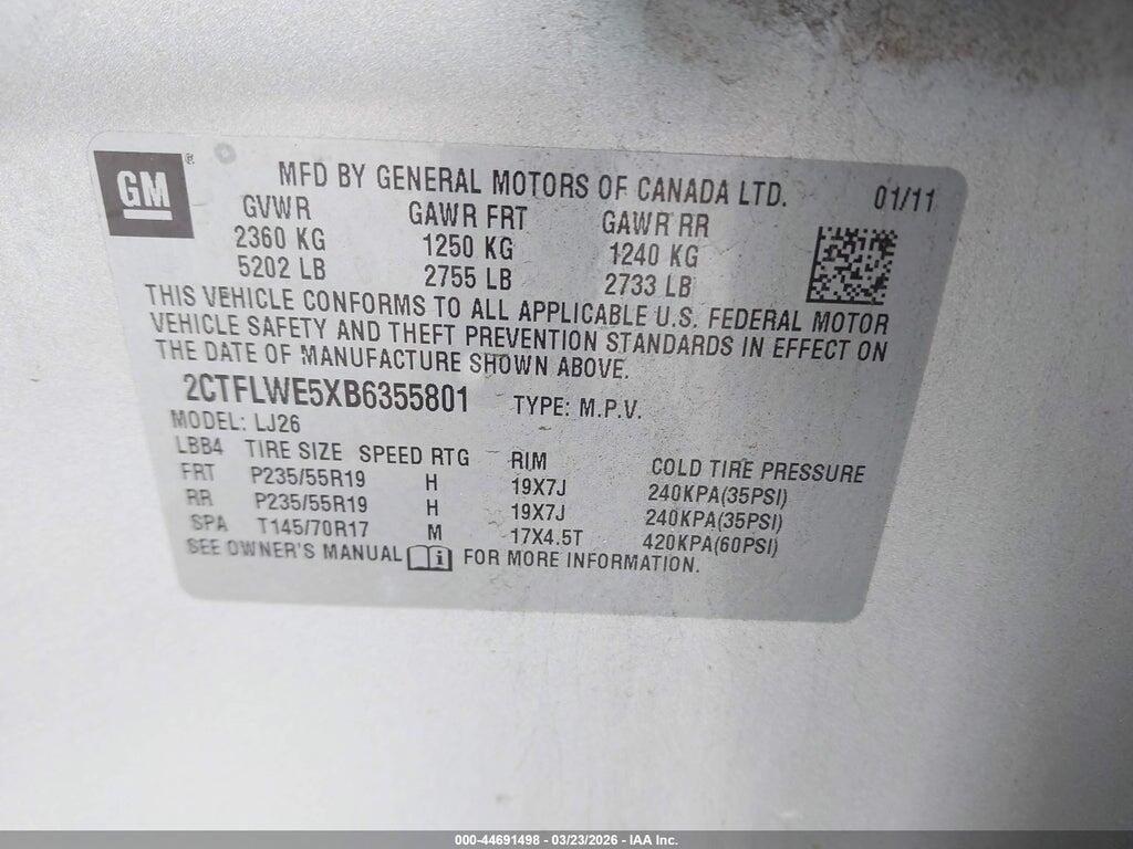 2CTFLWE5XB6355801 2011 GMC TERRAIN photo no. 9