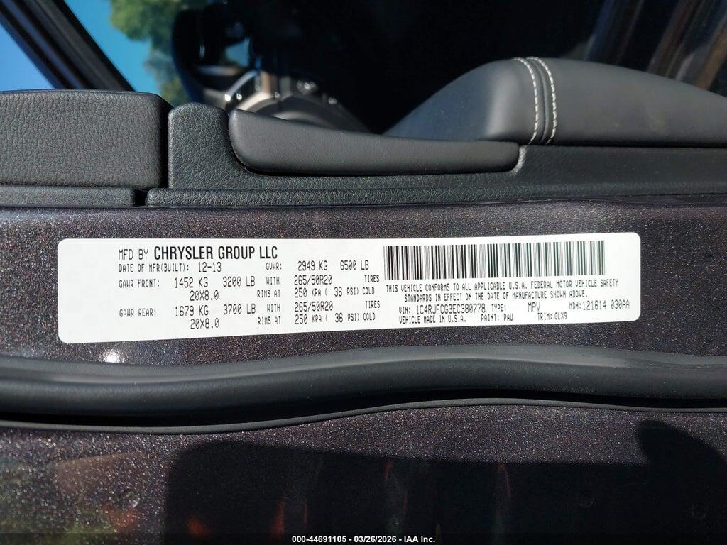 1C4RJFCG3EC380778 2014 JEEP GRAND CHEROKEE photo no. 9
