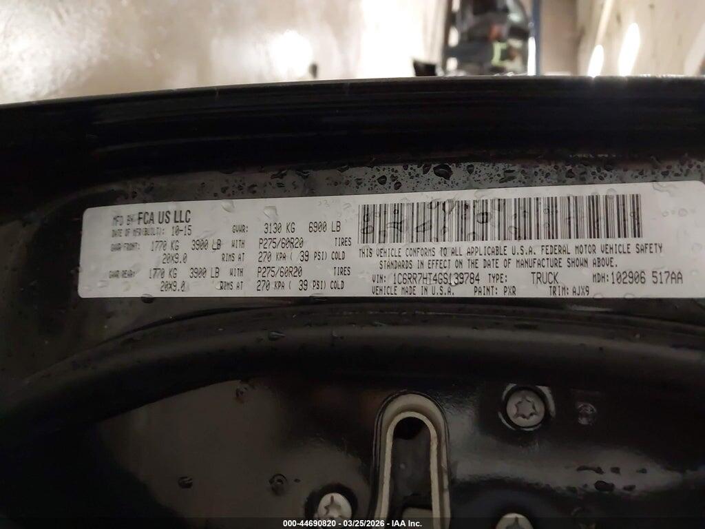 1C6RR7HT4GS139784 2016 RAM 1500 photo no. 9