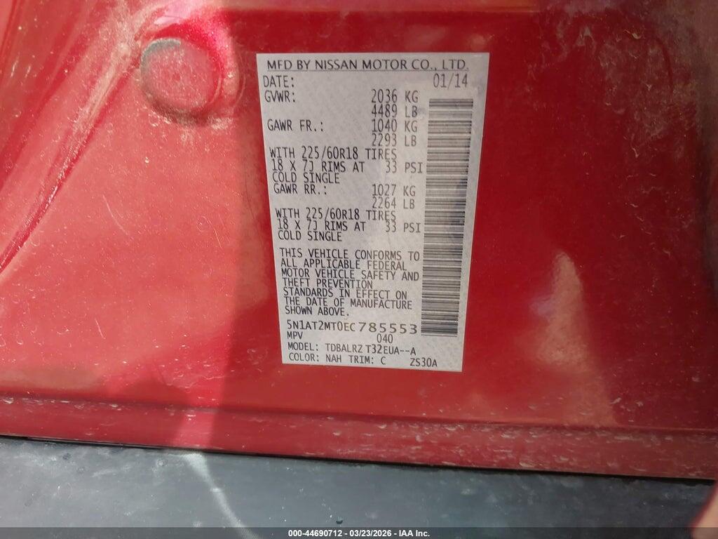 5N1AT2MT0EC785553 2014 NISSAN ROGUE photo no. 9