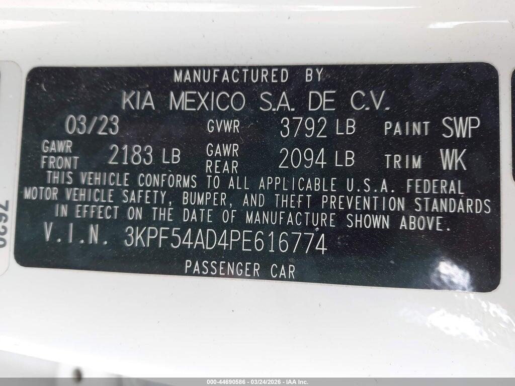 3KPF54AD4PE616774 2023 KIA FORTE photo no. 9