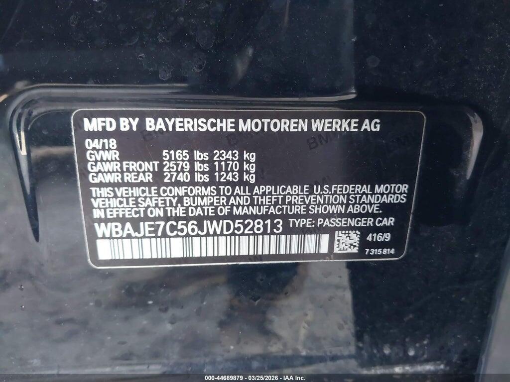 WBAJE7C56JWD52813 2018 BMW 540I photo no. 9