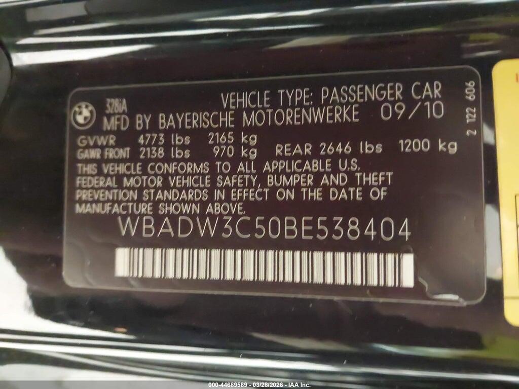WBADW3C50BE538404 2011 BMW 328I photo no. 9