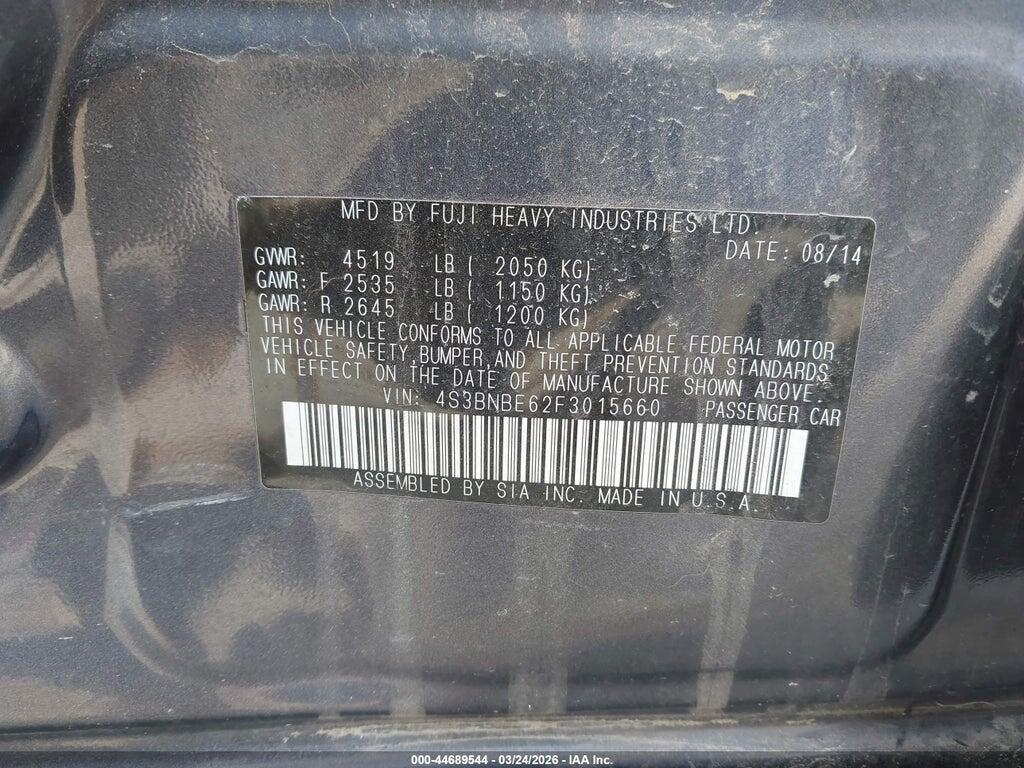 4S3BNBE62F3015660 2015 SUBARU LEGACY photo no. 9