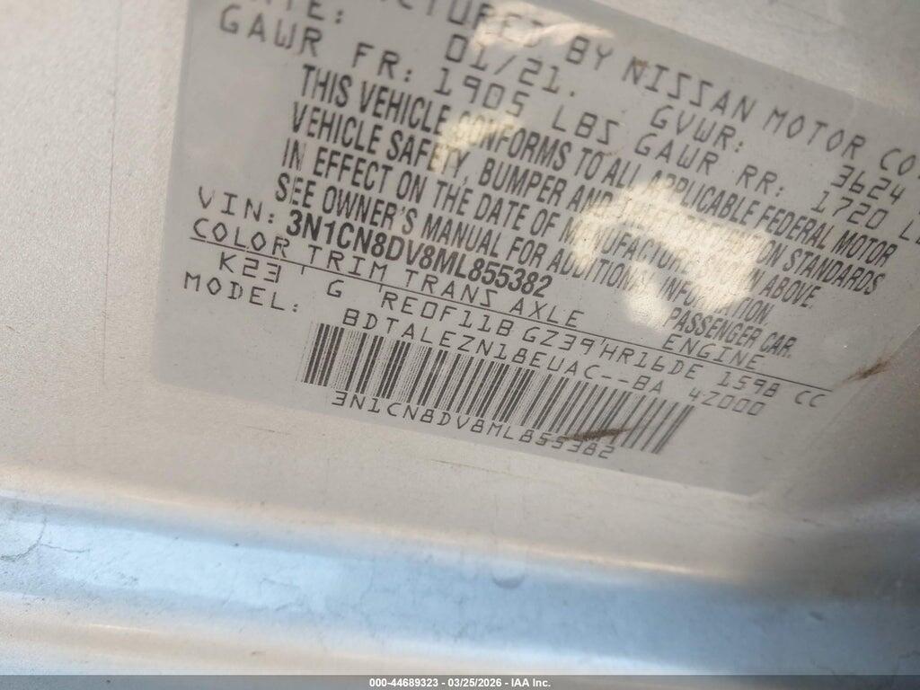 3N1CN8DV8ML855382 2021 NISSAN VERSA photo no. 9
