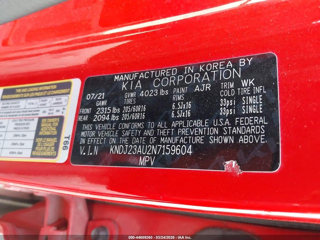 KNDJ23AU2N7159604 2022 KIA SOUL photo no. 9