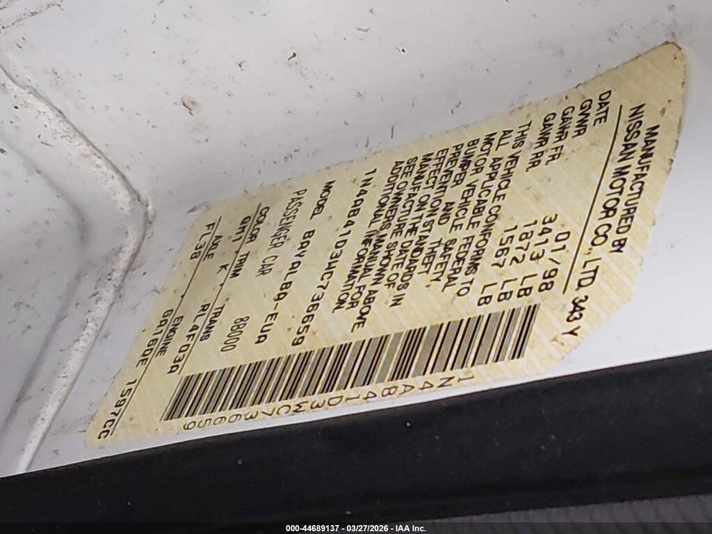 1N4AB41D3WC736659 1998 NISSAN SENTRA photo no. 9