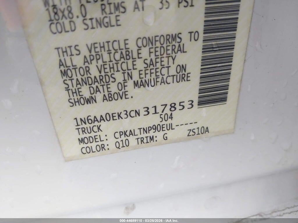 1N6AA0EK3CN317853 2012 NISSAN TITAN photo no. 9
