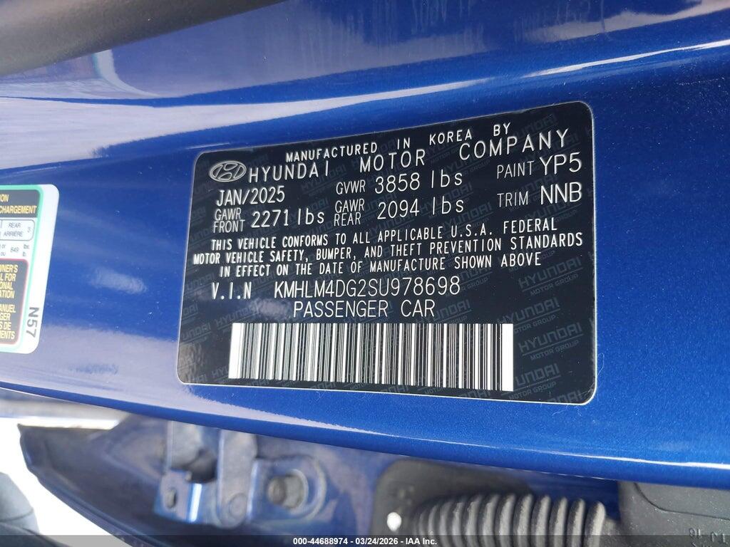 KMHLM4DG2SU978698 2025 HYUNDAI ELANTRA photo no. 9