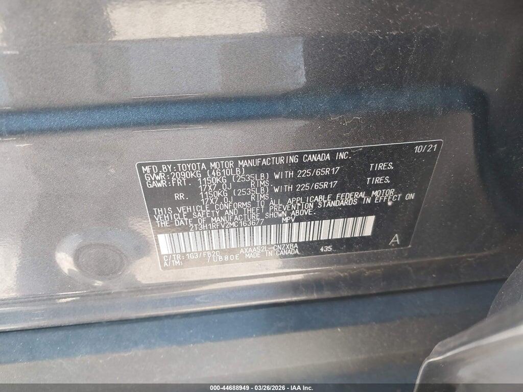 2T3H1RFV2MC163677 2021 TOYOTA RAV4 photo no. 9