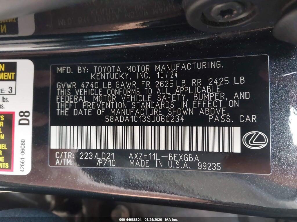 58ADA1C13SU060234 2025 LEXUS ES 300H photo no. 9