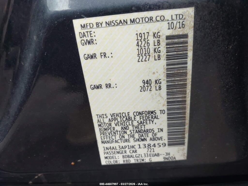 1N4AL3AP1HC138459 2017 NISSAN ALTIMA photo no. 9