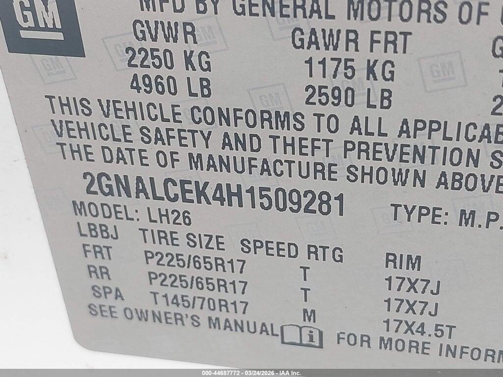 2GNALCEK4H1509281 2017 CHEVROLET EQUINOX photo no. 9