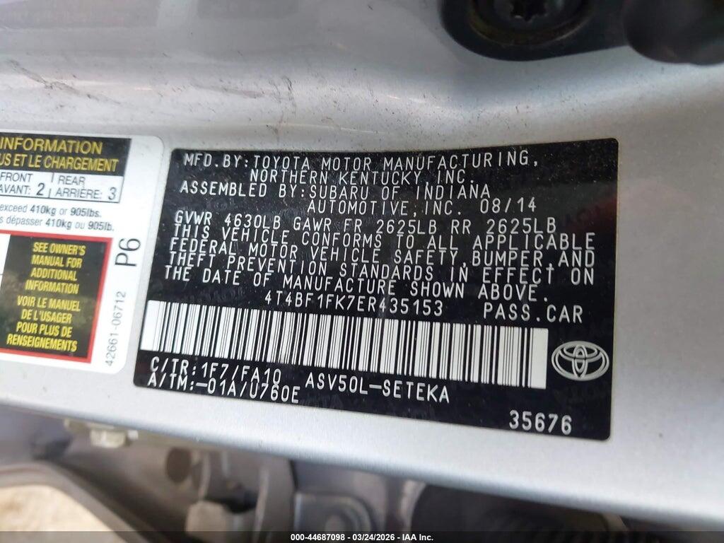 4T4BF1FK7ER435153 2014 TOYOTA CAMRY photo no. 9