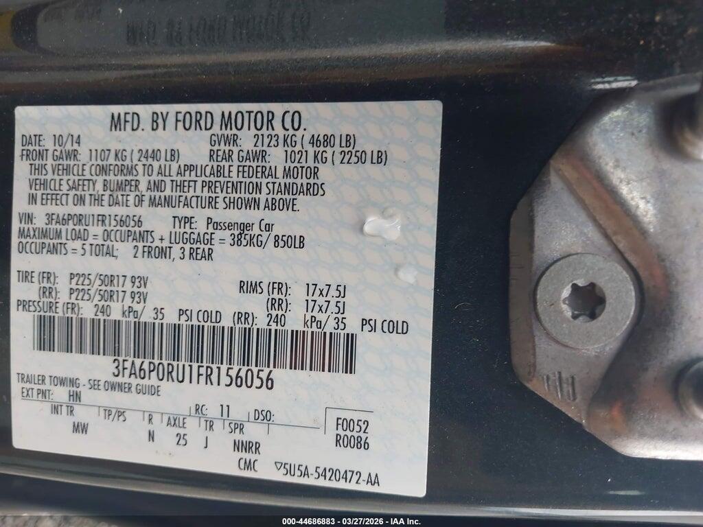 3FA6P0RU1FR156056 2015 FORD FUSION HYBRID photo no. 9