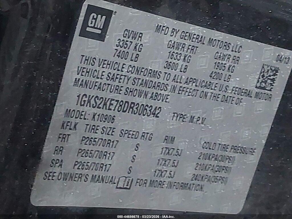 1GKS2KE78DR306342 2013 GMC YUKON XL 1500 photo no. 9