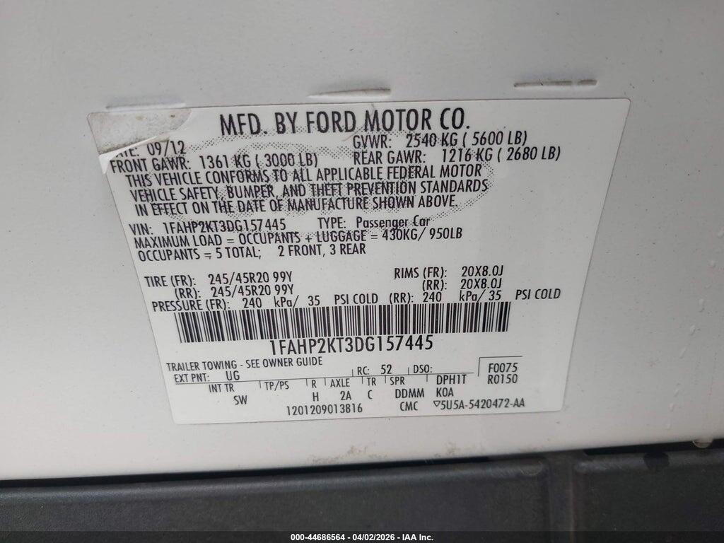 1FAHP2KT3DG157445 2013 FORD TAURUS photo no. 9