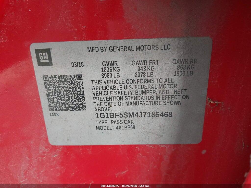 1G1BF5SM4J7186468 2018 CHEVROLET CRUZE photo no. 9
