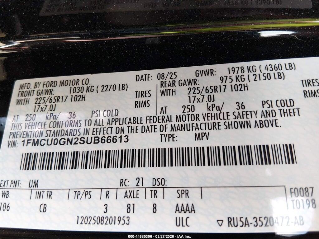 1FMCU0GN2SUB66613 2025 FORD ESCAPE photo no. 9