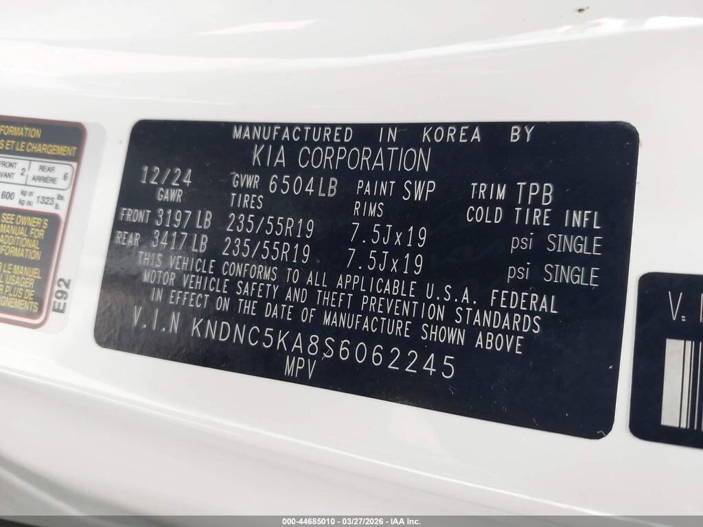 KNDNC5KA8S6062245 2025 KIA CARNIVAL MPV HYBRID photo no. 9